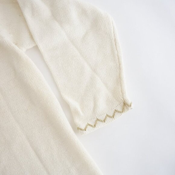 Vintage Holiday Edition Cream Gold Poinsettia Embroidered Christmas Sweater 3X - Picture 3 of 13